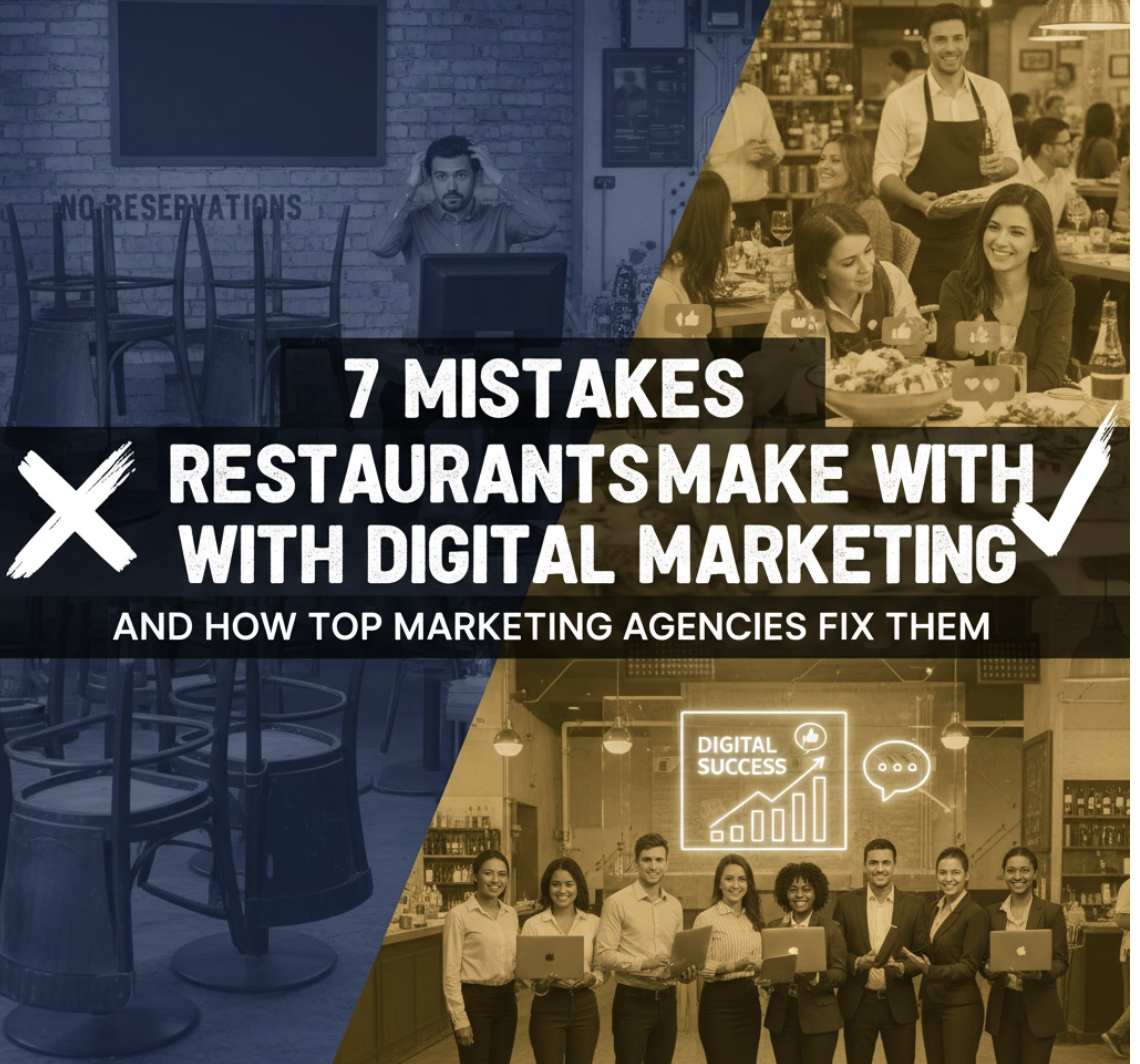 7 Mistakes Restaurants Make with Digital Marketing (And How Top Marketing Agencies Fix Them)
